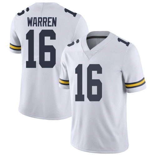 Davis Warren Michigan Wolverines Men's NCAA #16 White Limited Brand Jordan College Stitched Football Jersey ODL2654YG